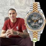 Rolex DateJust Silver-RG Fluted Bezel Wimbledon Dial Zr