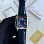 Cartier Santos Dumont Bronze Dial Leather Strap Watch