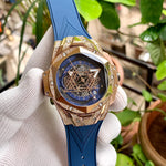 Hublot Big Bang Sang bleu ll Blue-RoseGold Diamond Quartz