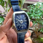 Franck Muller Crazy Hour Vanguard Silver Blue