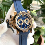 Graham Chronofighter Oversize Blue-RG Bezel Quartz