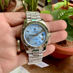 Rolex Day-Date Blue Dial Roman Figure Semi Swiss