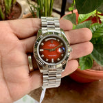 Rolex Day-Date Red Diamond Figure Semi Swiss