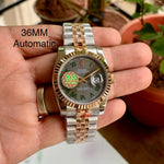 Rolex DateJust Two-Tone Green Roman Figure 36MM Ladies