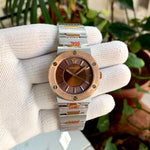 Versace Greca Logo Silver Brown Dial