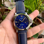 Luminor Panerai Automatic GMT Blue Silver Bezel