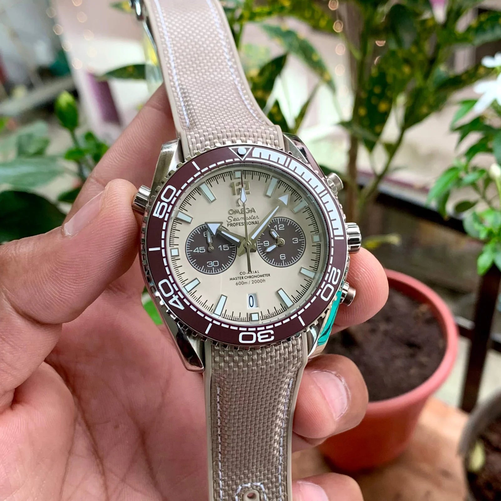 OMEGA Seamaster Planet Ocean 600M Beige Quartz – ShahStore