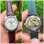 Rolex 1908 Silver Leather Semi Eta Automatic