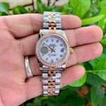 Rolex DateJust White Dial Two Tone Diamond Bezel Ladies