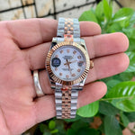 Rolex DateJust White Dial Two Tone Diamond Figure Ladies