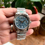 Rolex Day Date Silver Chain Diamond Figure Auto