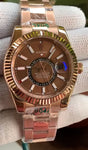 Rolex Sky-Dweller Oyster RG Chain Brown Dial