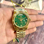 Rolex DayDate Gold Dark Green Roman Dial Yz