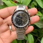 Omega Speedmaster Black Dial Silver Chain