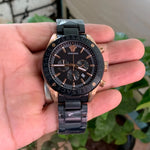 Versace Greca Logo Chronograph Black Quartz