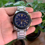 Versace Greca Logo Chronograph Black-Blue