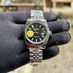 Rolex DateJust Silver-Black Jubilee Fluted Bezel Yz Factory