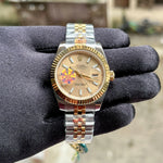 Rolex DateJust Silver-Gold Fluted Bezel Yz