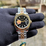 Rolex DateJust Silver-Gold Fluted Black YZ