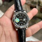 Rolex DateJust Black Leather YZ