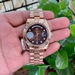 Rolex DayDate Brown Dial RG Chain