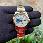 Rolex DateJust Plain Gold Bezel White Dial Zr