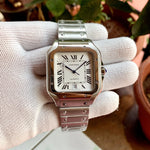 Cartier Santos De Full Silver Gents LQ
