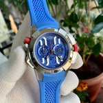 Jacob & Co Epic X Chrono Silver-Blue Strap Quartz