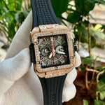 Hublot Square-Bang-Unico Black RG Diamond Quartz