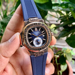 Patek Philippe Nautilus Engraved Blue-RG Semi ETA