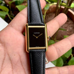 Cartier TANK MUST LARGE Black-Gold leather Unisex