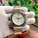 Versace Greca Logo Chronograph White Dual Tone