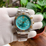 Versace Greca Logo Chronograph Silver