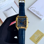 Cartier Santos Dumont Bronze Dial Leather Strap Watch