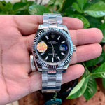 Rolex DateJust Silver-Black Fluted Bezel Yz Factory