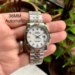 Rolex DateJust Silver-White Fluted Bezel 36MM Ladies
