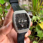 Franck Muller Vanguard V45 Silver Diamond Bezel Auto