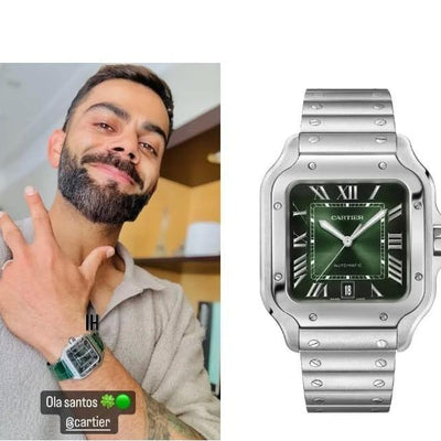 Cartier Santos De Silver Green Dial Automatic