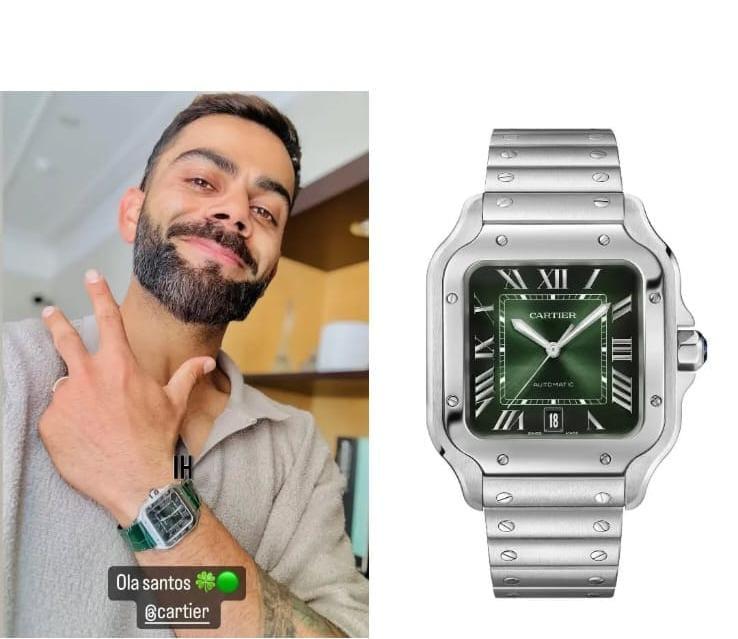 Cartier Santos De Silver Green Dial Automatic