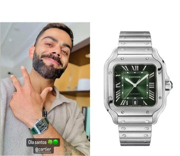 Cartier Santos De Silver Green Dial Automatic