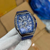 Franck Muller Vanguard Automatic Steel Dial Leather Strap