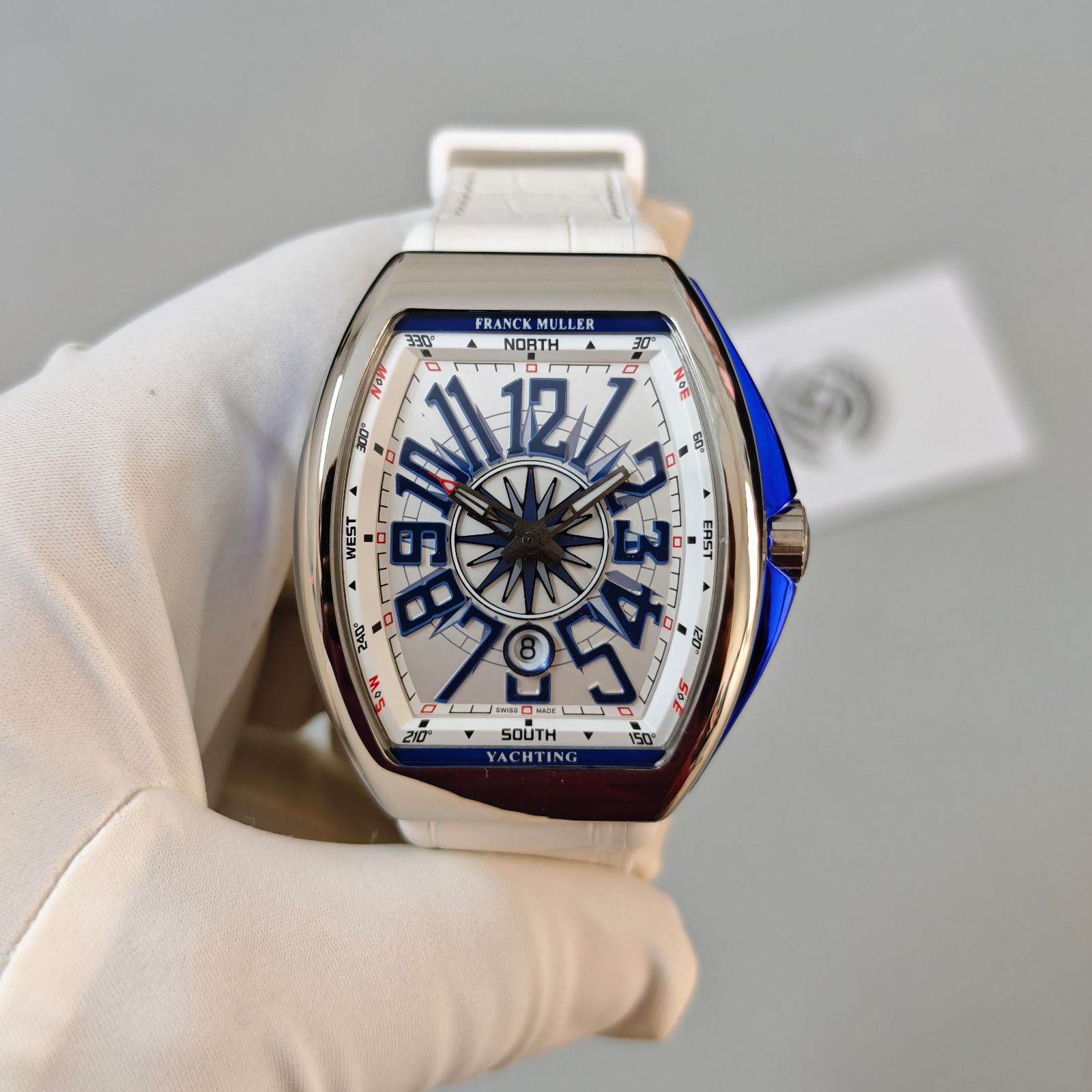 Franck Muller Vanguard Yachting White Dial Steel Men's Watch-V 45 SC DT YACHT (BL)