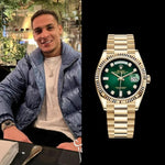 Rolex DayDate Diamond Figure Gold Green Dial YZ