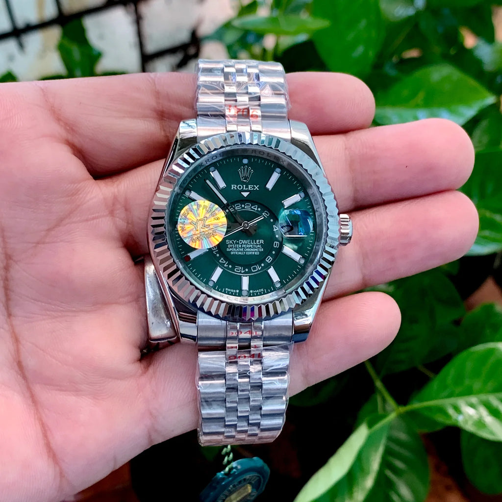 Rolex Sky-Dweller Jubile Chain Green Dial