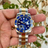 Rolex Submariner SEMI ETA فضي ذهبي بمينا أزرق