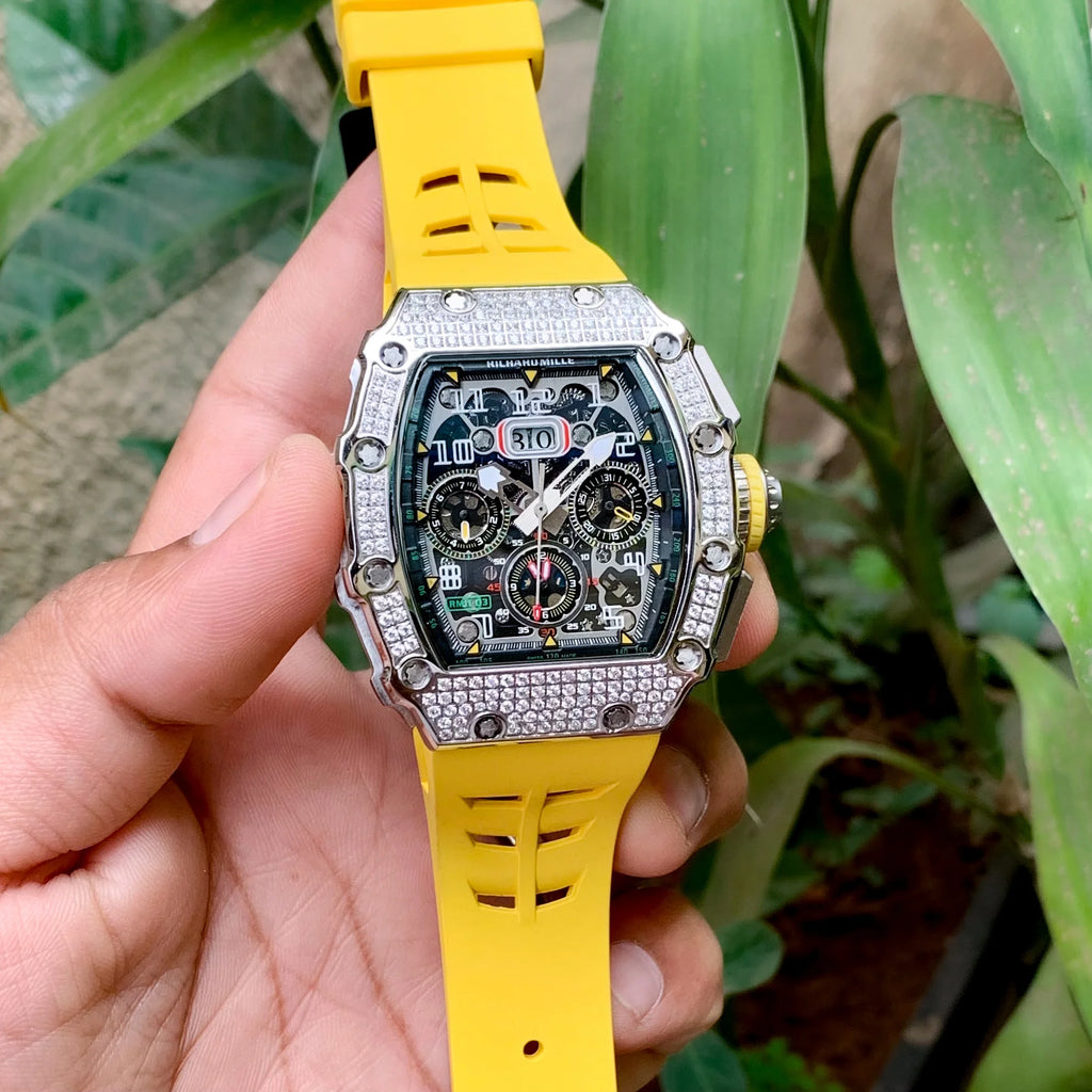 Richard Mille 11-03 Silver-Yellow Diamond Edition