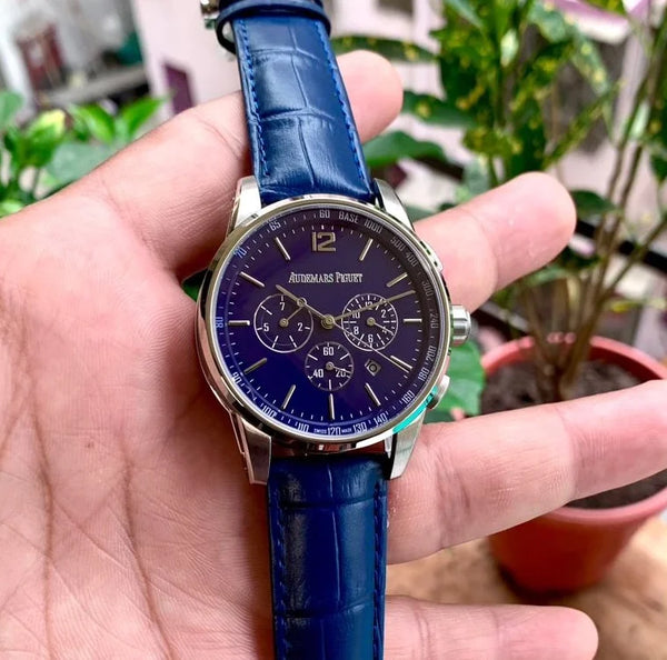 Audemars Piguet Chronograph Open Heart Blue-Silver SEmi ETA