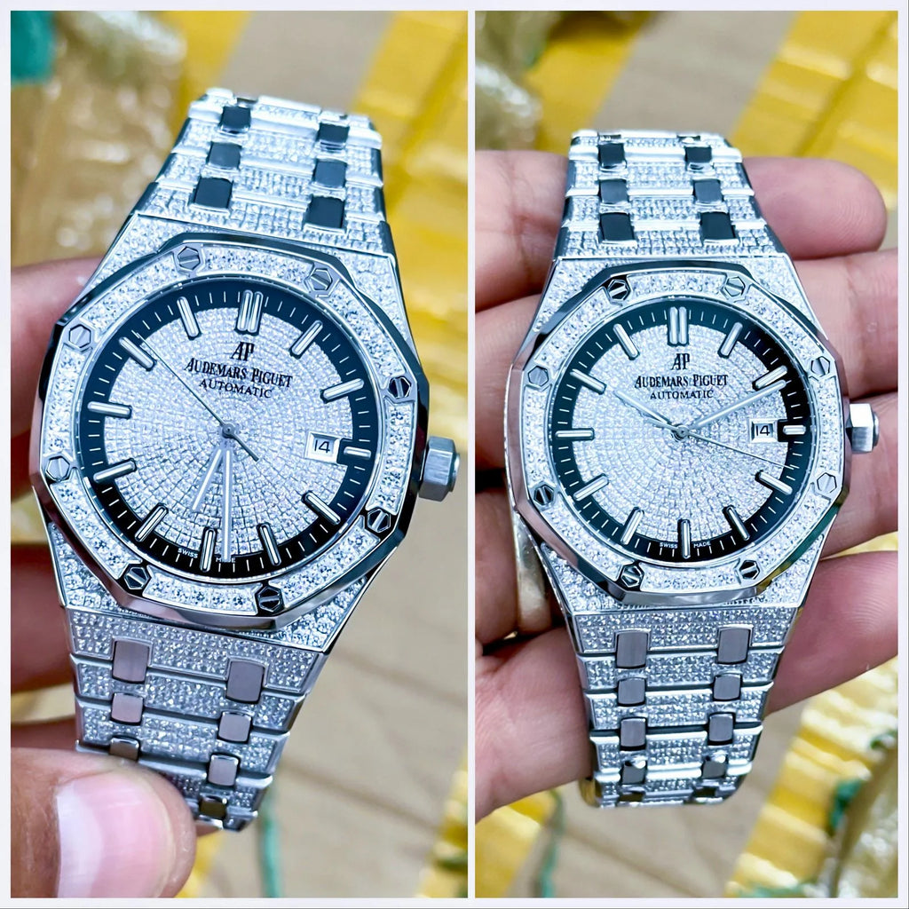 Audemars Piguet Royal Oak Diamond Studded Dial Silver