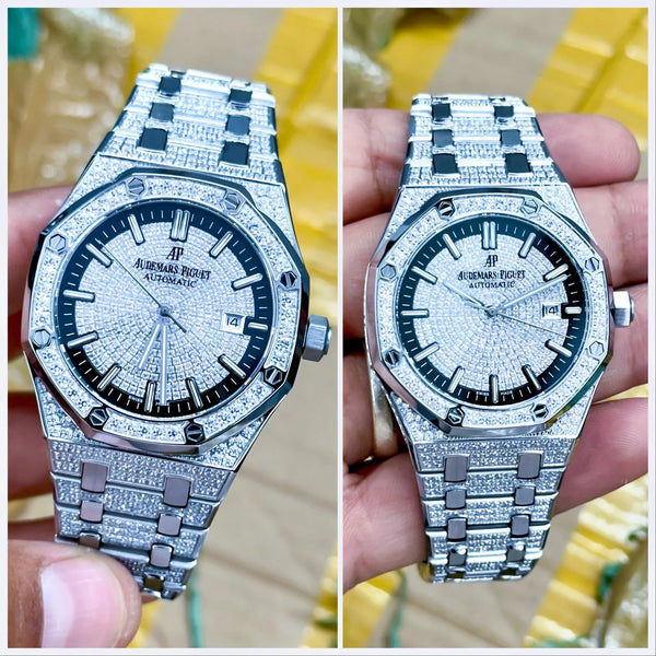 Audemars Piguet Royal Oak Diamond Studded Dial Silver