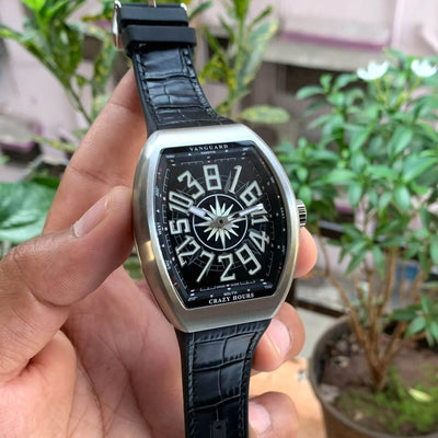 Franck Muller Crazy Hour Vanguard Silver Black